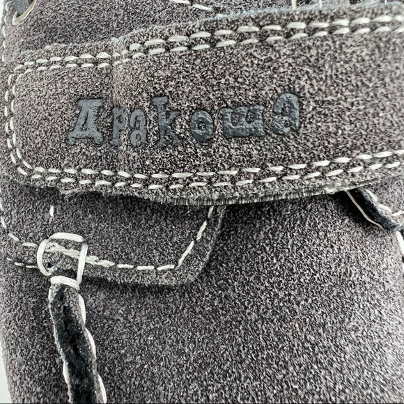 Apakowa Hook And Loop Gray Suede Loafers Size 28 Boy's - Picture 2 of 9